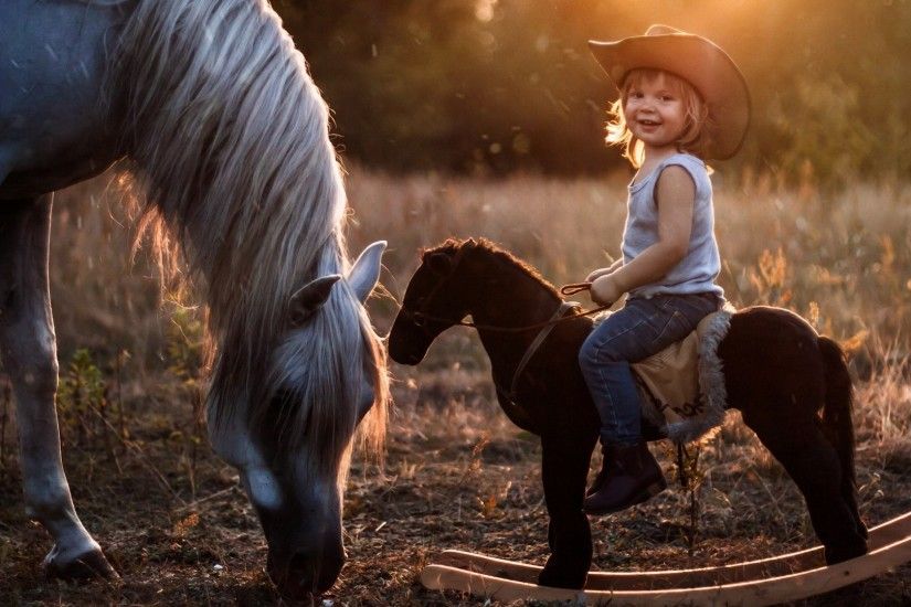 cute boy on horse wallpapers - full HD backgrounds