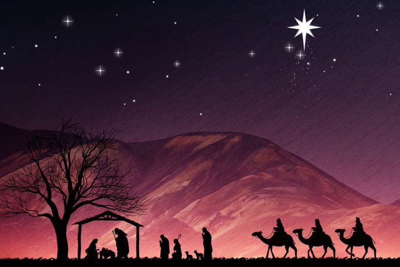Christmas Nativity Scene. Shepherds Wise Me And Large Bethlehem Star Motion  Background - VideoBlocks