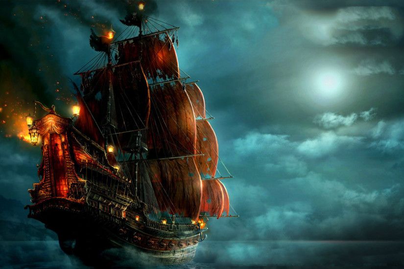 Free pirate ship sailing wallpaper background. If for some reason the  download does not start, ...