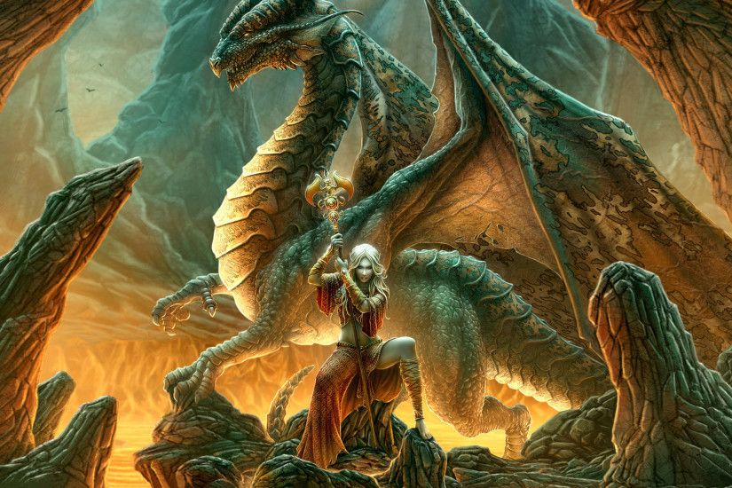 Fantasy - Witch Dragon Shaman Wallpaper