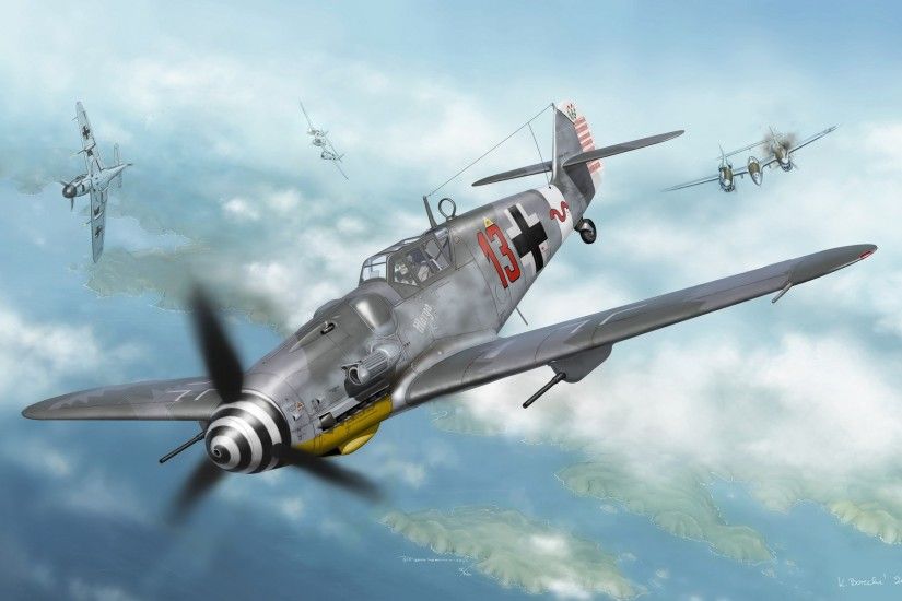 Messerschmitt, Messerschmitt Bf 109, Luftwaffe, Artwork, Military Aircraft,  World War II, Germany Wallpapers HD / Desktop and Mobile Backgrounds