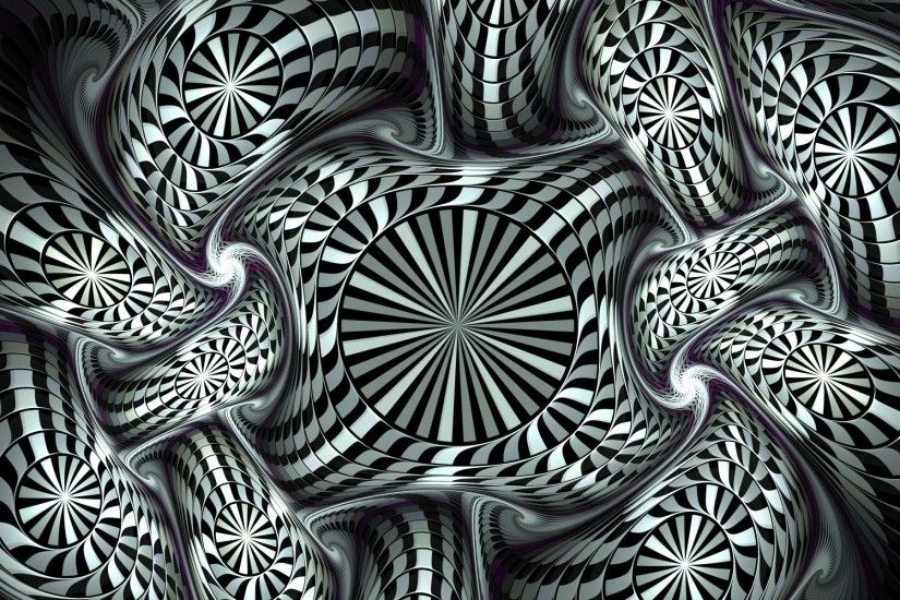 CGI - 3D Fractal Swirl Black & White Digital Digital Art Wallpaper