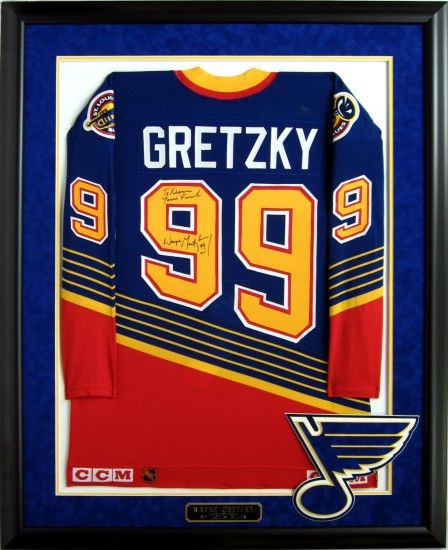 Wayne Gretzky Saint Louis Blues Autographed and Framed Jersey. #NHL  #Playoffs #Blues