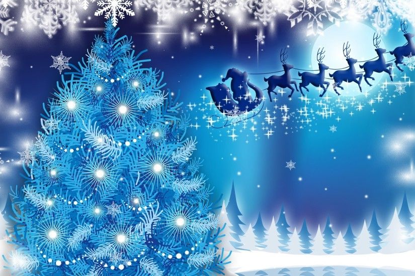 Reindeer Tag - Trees Stars Tree Navidad Ride Nights Snowflakes Blue Reindeer  Sky Santa Feliz Snow