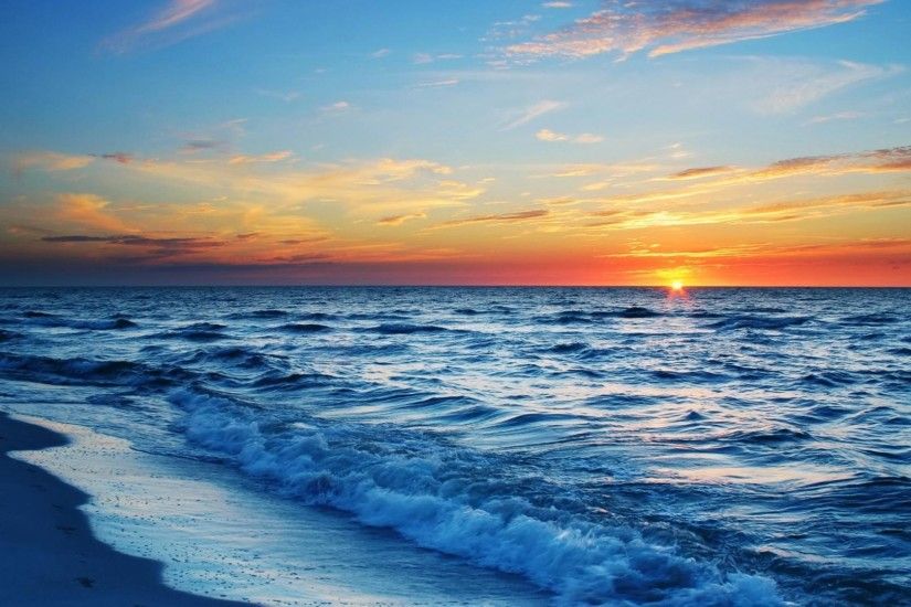 HD Superb ocean sunset Wallpaper Free