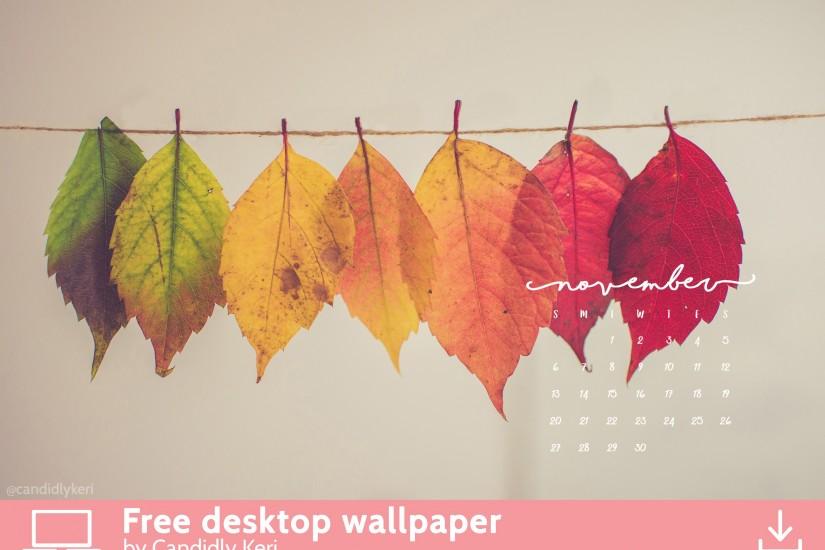 Pretty Leaf photography colorful leaves yellow orange red November calendar  2016 wallpaper you can download for