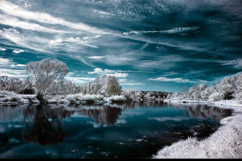 Earth - Reflection Water Sky Cyan Earth Artistic Winter Wallpaper