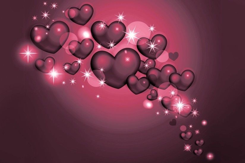 cool 3d hearts hd wallpaper