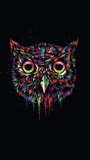 1080x1920 Owl Paint Brushes Art Wallpapers For Iphone