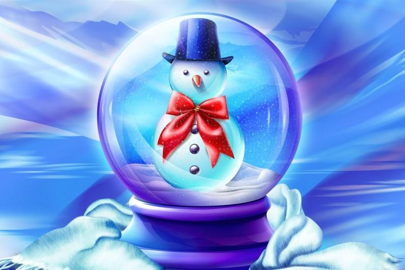 Snowman music box free desktop background - free wallpaper image