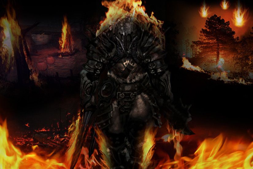 Diablo 3 Barbarian Fire Wallpaper by CHIPINATORs Diablo 3 Barbarian Fire  Wallpaper by CHIPINATORs