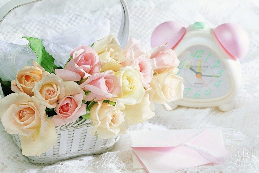 Letter Tag - Clock Colors Pretty Life Beauty Photography Colorful Pink  Still Yellow Flowers Roses Letter