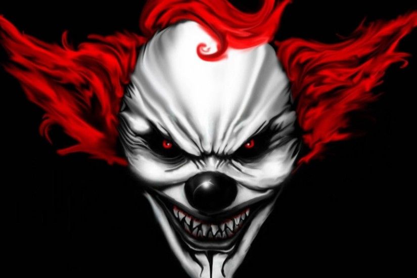 Dark - Clown Scary Evil Face Dark Creepy Wallpaper