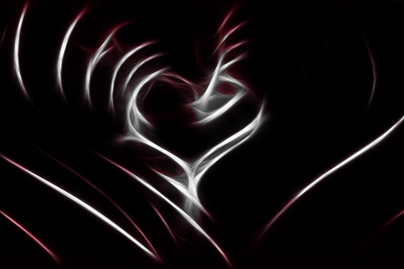 1920x1200 Wallpaper abstract, heart, line, white, red, black