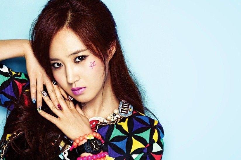 Asians SNSD Girls Generation Musicians Singers Kwon Yuri Colorful Blue Eyes  ...