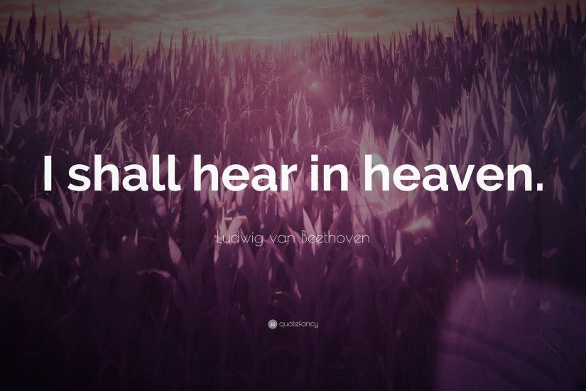 Ludwig van Beethoven Quote: “I shall hear in heaven.”
