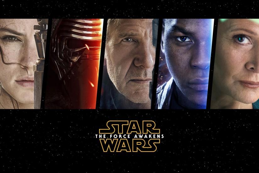 Star Wars: The Force Awakens main characters wallpaper 3840x2160 jpg