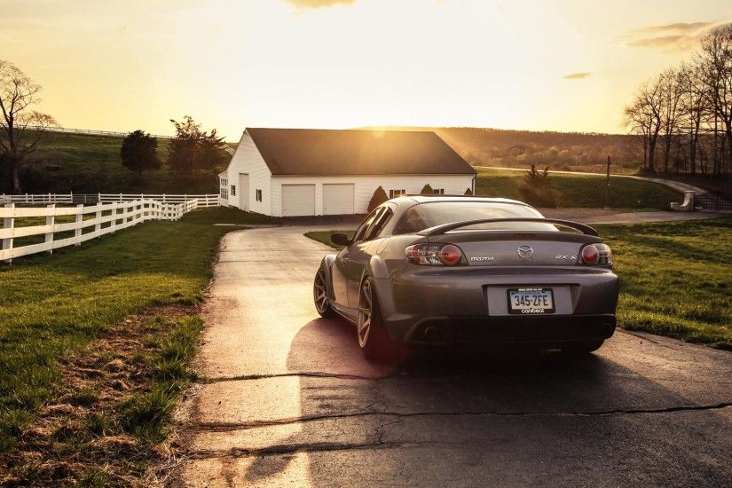 Mazda RX-8 in the sunset