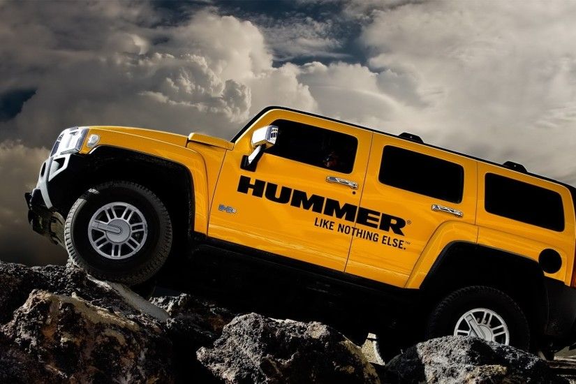 Preview wallpaper hummer, h3, auto, yellow, left side 1920x1080