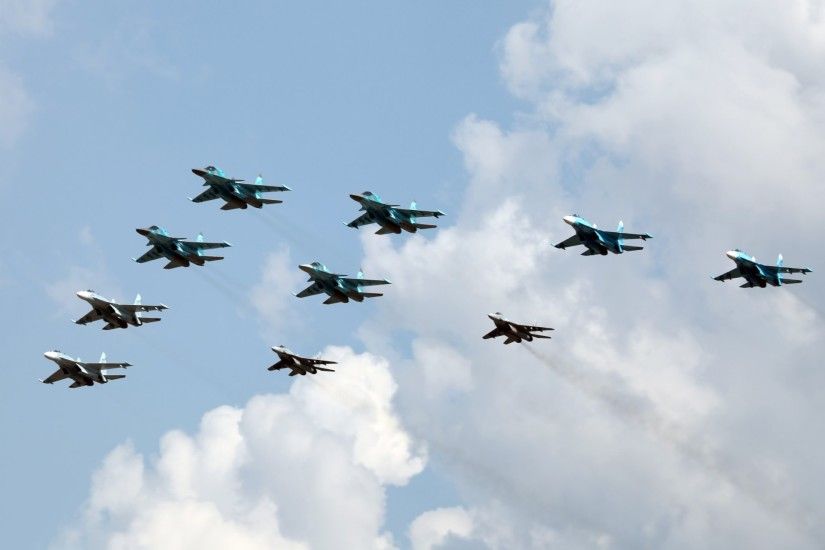 su-27 su- 34 mig- 29 planes russian air force