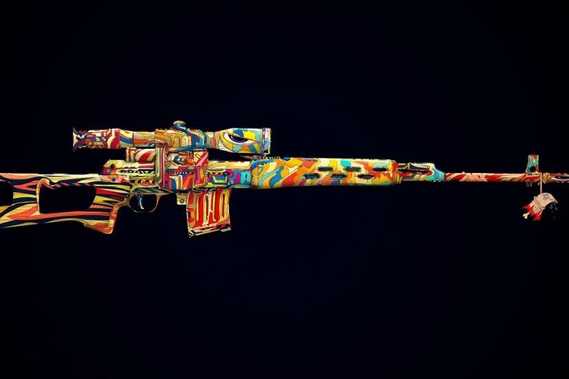 Colorized machine gun Wallpaper #2759