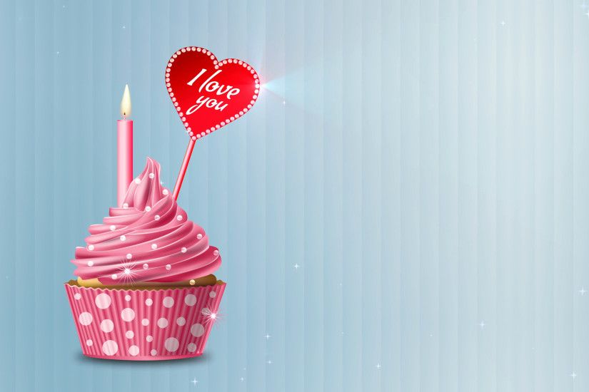 Cupcake with hearts and the words - I love you. 4K Ultra High Definition  motion