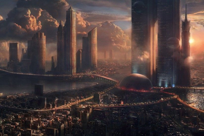 3840x2160 amazing science fiction city 4k Ultra HD wallpapers
