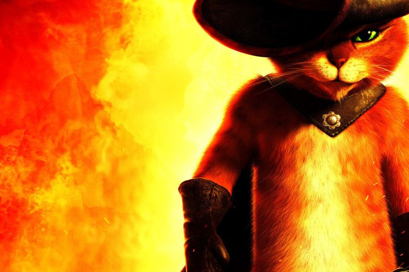 Puss in Boots red hat fire cat cats fantasy movies wallpaper | 1920x1200 |  126536 | WallpaperUP