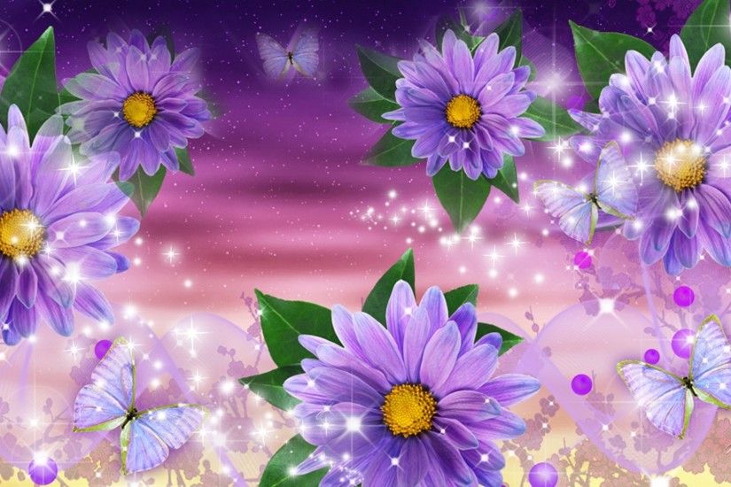 Daisy Tag - Lavender Gerberas Flowers Shine Summer Gerbera Purple Spring  Butterflies Daisy Sparkle GerberasNFP Desktop