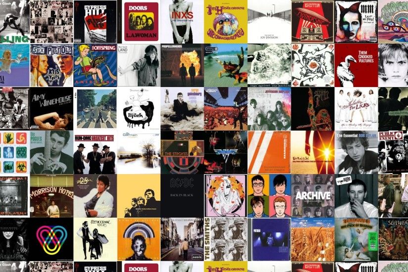 Download this free wallpaper with images of The Clash – Lodon Calling,  Rolling Stones – Exile On Main Street, Cypress Hill – Rise Up, The Doors –  L.A. Woman ...