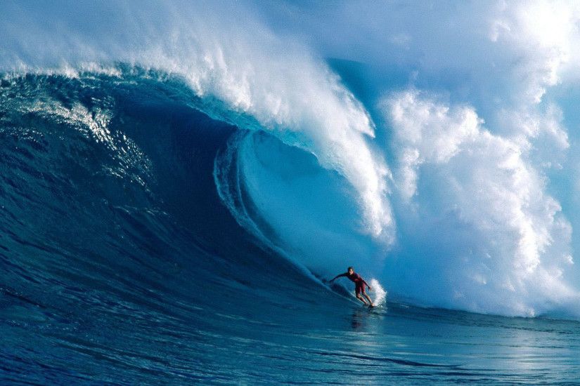 Surfing under Big Wave 1920x1200 wallpaper