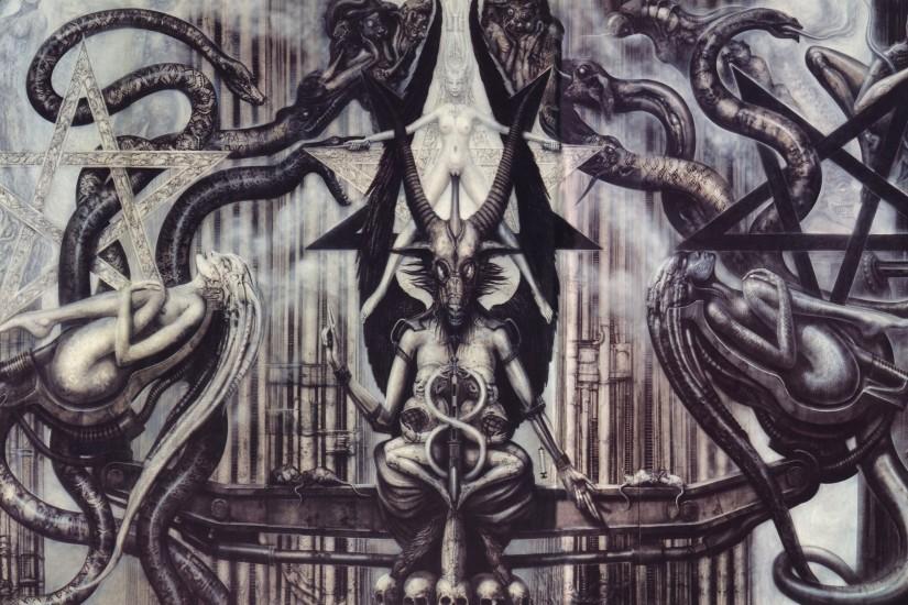H R GIGER art artwork dark evil artistic horror fantasy occult satan satanic  evil wallpaper | 3360x1890 | 695709 | WallpaperUP