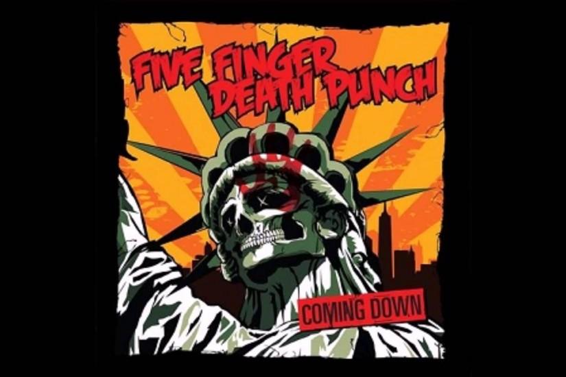 Five Finger Death Punch Coming Down Lyrics Poster 5FDP Metal Band Black White