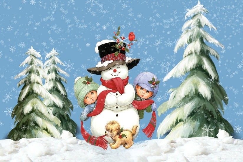 Winter: Snowman Snow Winter Xmas Cute Christmas Characters .