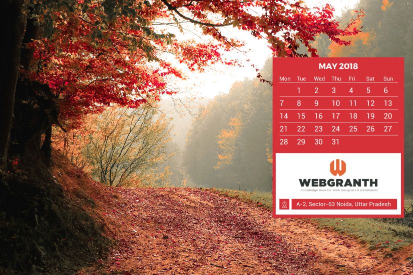 HD May Calendar Wallpaper 2018