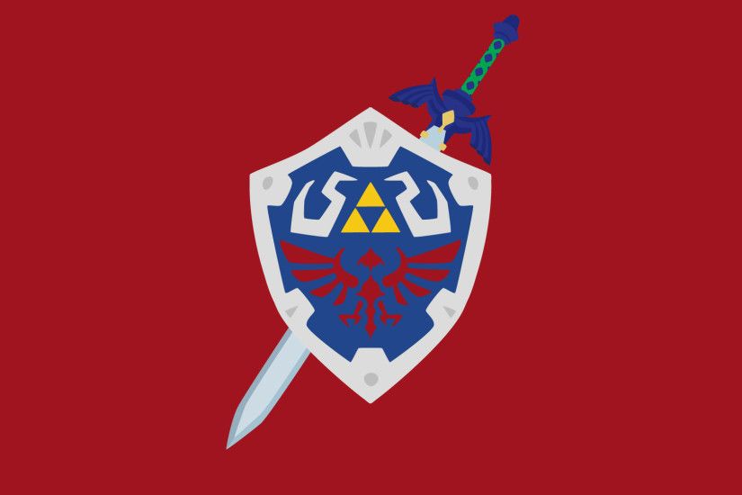 Zelda Shield Sword Triforce Red Master Sword Hylian Shield Nintendo HD  wallpaper thumb