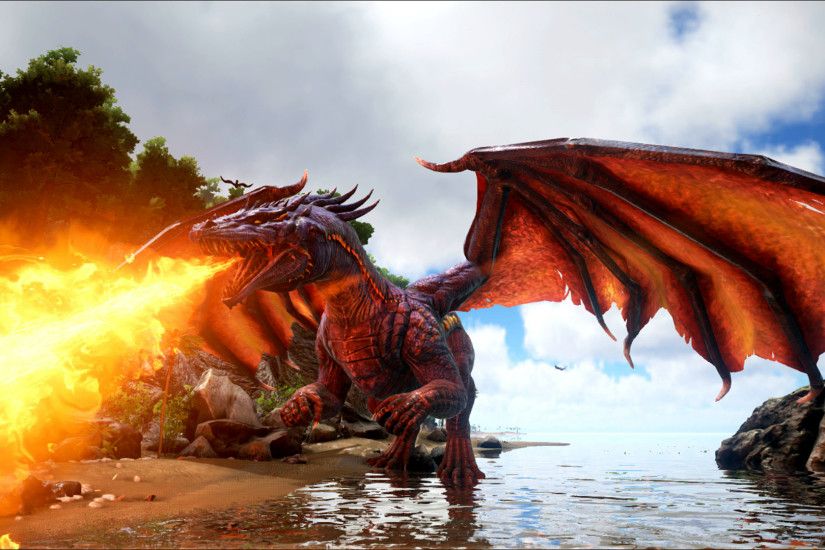 Video Game - ARK: Survival Evolved Fire Dragon Beach Wallpaper