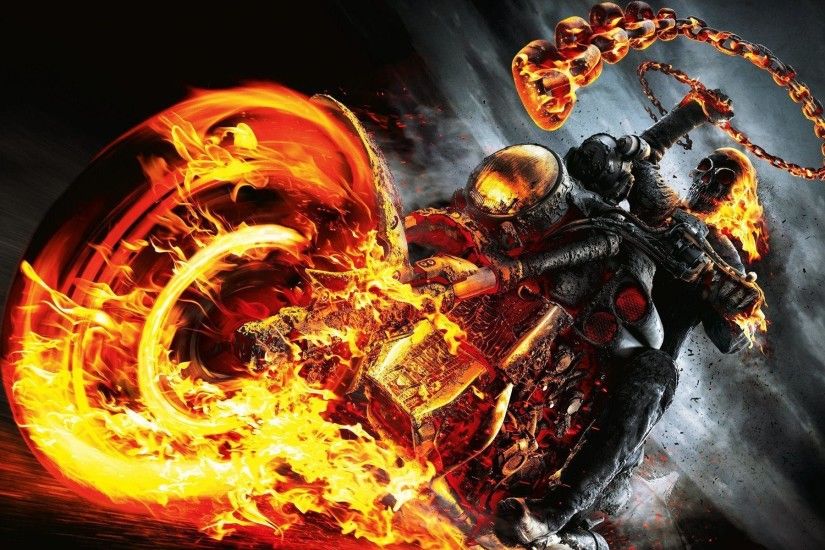 Ghost Rider Spirit Of Vengeance Skull Fire Bike Wallpapers .