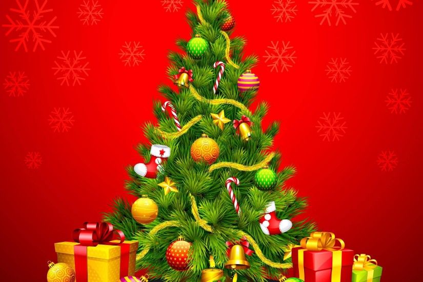 Wallpapers For > Green Christmas Tree Wallpaper