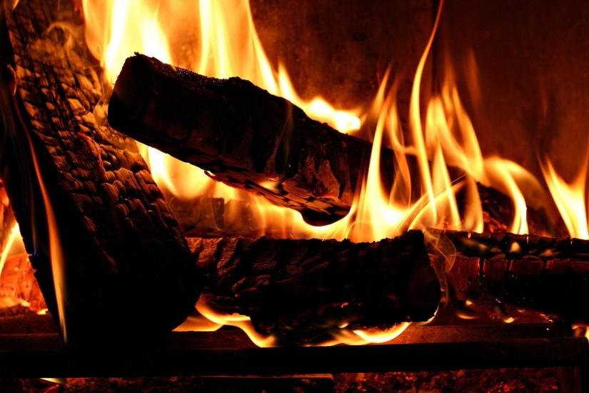 Flames in Fireplace Wallpapers