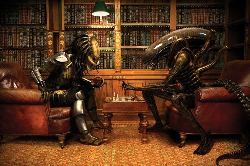 Video Game - Aliens Vs. Predator Chess Alien Predator Wallpaper