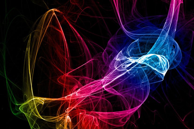 Abstract Black Background Color Spectrum Smoke