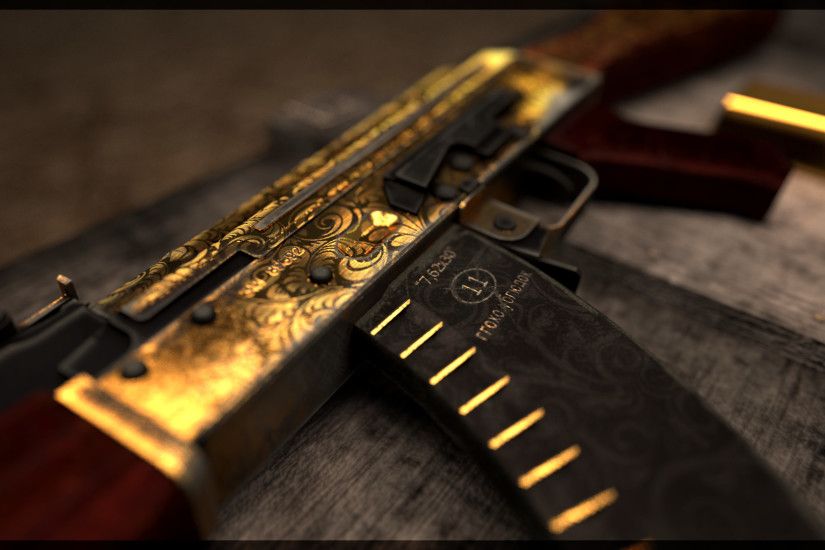 Gold AK47 Wallpaper - WallpaperSafari Gold AK 47 Wallpapers -  WallpaperPulse | Images Wallpapers . ...