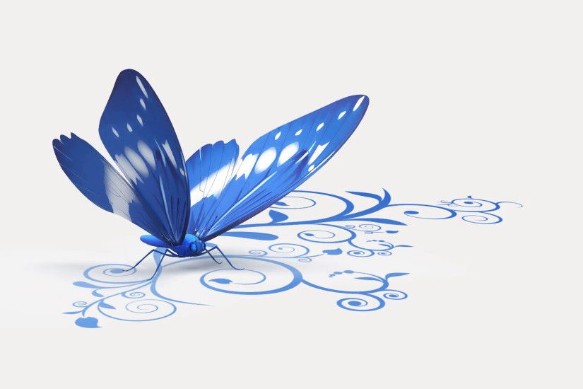 Blue butterfly on ornate background Motion Background - Storyblocks Video