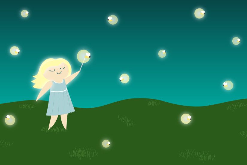 july's free desktop wallpaper – fireflies at night