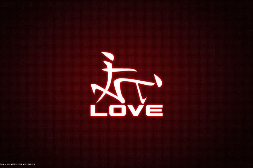 love word japanese letters funny red simple hd widescreen wallpaper