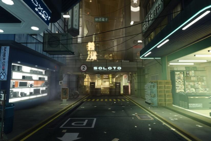 urban artwork anime Deus Ex: Human Revolution wallpaper background