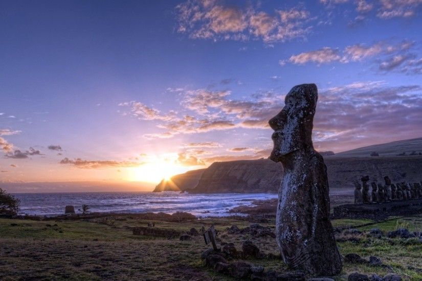 Easter Island in the Polynesian Triangle HD Wallpapers 1080p 1920x1080