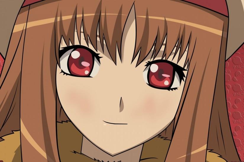 Preview wallpaper spice and wolf, horo, girl, cute, close up, smile