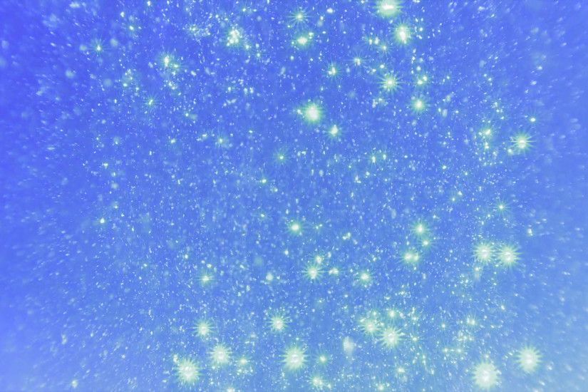 Magical sparks, bubbles, particles, light, stars floating on a blue  background